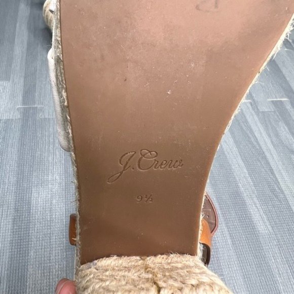 J. Crew Espadrille Platform Sandals Two-Tone Leather Women Size 9.5 - Picture 8 of 8
